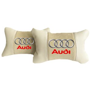 Beige cuscini per auto di lusso in Alcantara e pelle – Audi