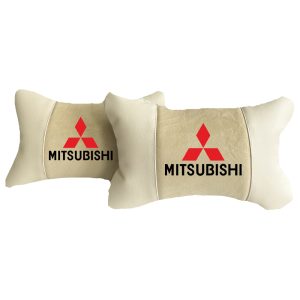 Beige cuscini per auto di lusso in Alcantara e pelle – Mitsubishi