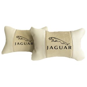 Beige cuscini per auto di lusso in Alcantara e pelle – Jaguar