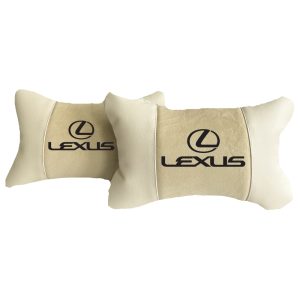 Beige cuscini per auto di lusso in Alcantara e pelle – Lexus